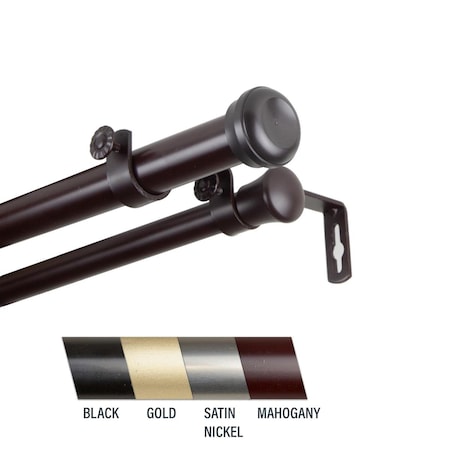 Central Design Cillo 1 in. Double Curtain Rod; 48-84 in. - Mahogany 100-68-486-D